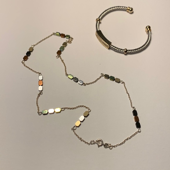 Two tone Bracelet with clear stones - Picture 6 of 9